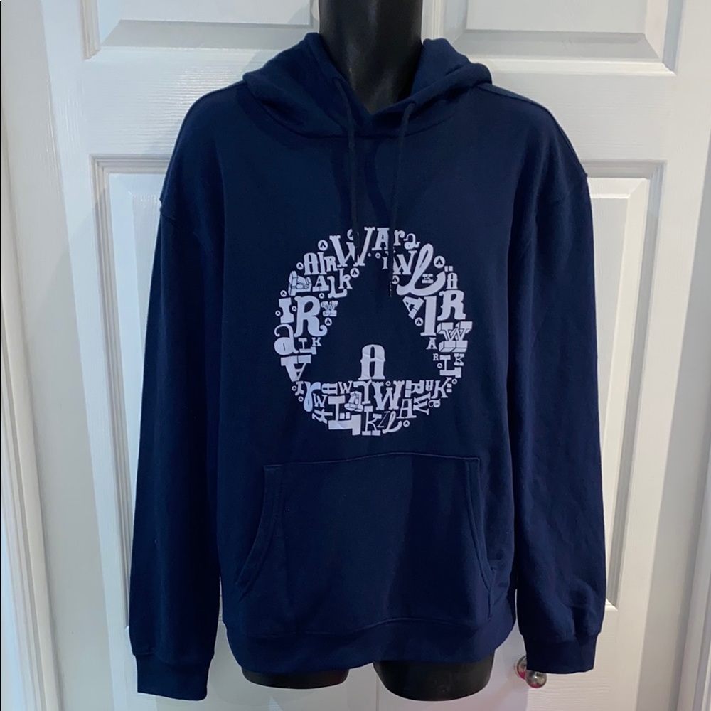 Airwalk Men’s Graphic Print Hoodie Sweatshirt Navy Blue Size Medium